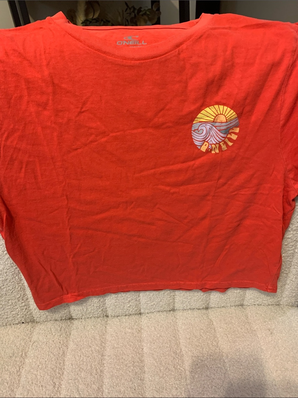 O'Neill Bright Coral Sunset Wave Crop Top